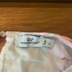Vineyard Vines White and Pink Striped Shirt